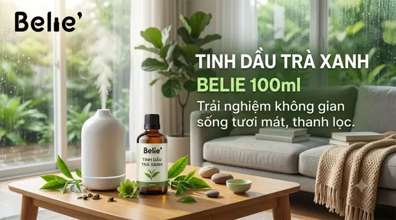 Tinh dầu Trà Xanh Belie 100ml: Trải nghiệm không gian sống tươi mát, thanh lọc