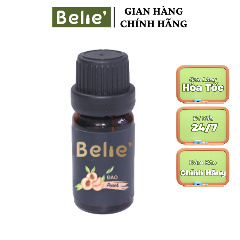 Tinh Dầu Đào 10ml, 100ml Belie’ – Peach Essential Oil Nguyên Chất, Xông Thơm, Khử Mùi, Thư Giãn, Nến Thơm