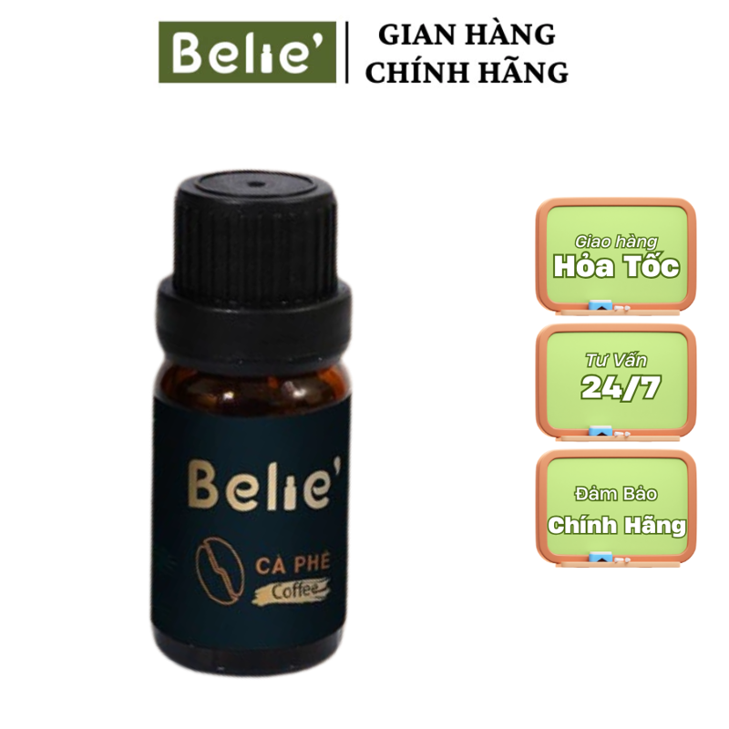 Tinh Dầu Cà Phê 10ml, 100ml Belie’ – Coffee Essential Oil Nguyên Chất, Xông Phòng, Khử Mùi, Thư Giãn, Nến Thơm, Mỹ Phẩm Handmade