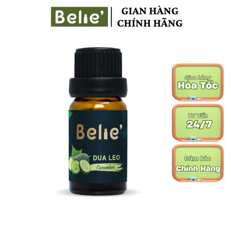 Tinh Dầu Dưa Leo 10ml, 100ml Belie’ – Cucumber Essential Oil Nguyên Chất, Dưỡng Da, Xông Thơm, Khử Mùi, Mỹ Phẩm Handmade